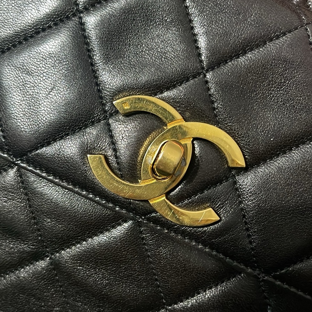 AUTHENTIC CHANEL shoulder bag dark brown leather - Picture 10 of 14